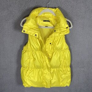 VTG Gap Men's Sz L Small Logo Winter Down Puffer Vest Pockets Zip N Snap